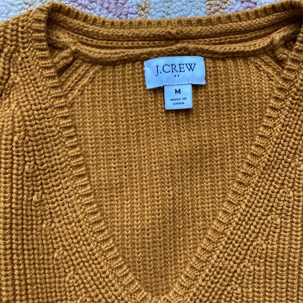 J Crew Cotton V neck sweater EUC